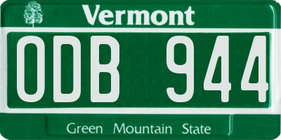 VT license plate ODB944
