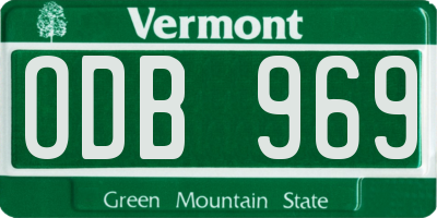 VT license plate ODB969