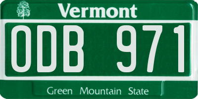 VT license plate ODB971