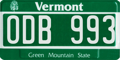 VT license plate ODB993