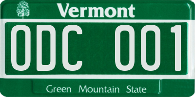 VT license plate ODC001