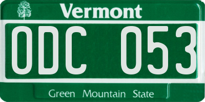 VT license plate ODC053