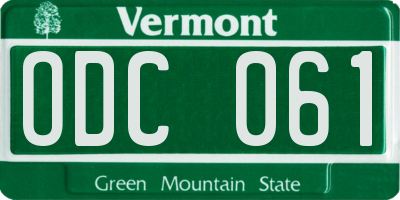 VT license plate ODC061