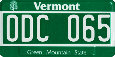VT license plate ODC065