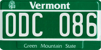 VT license plate ODC086