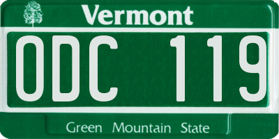 VT license plate ODC119
