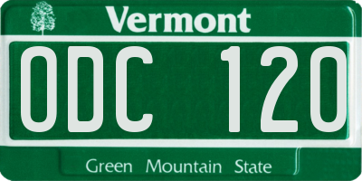 VT license plate ODC120