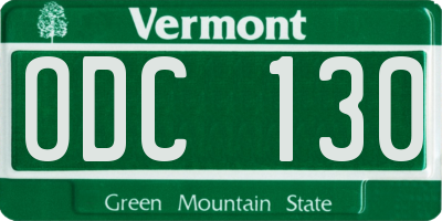 VT license plate ODC130