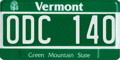 VT license plate ODC140