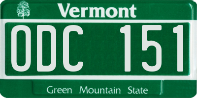 VT license plate ODC151
