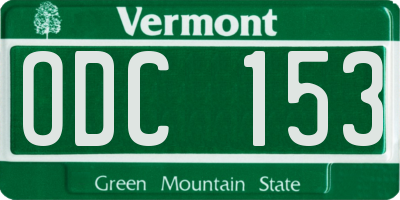 VT license plate ODC153