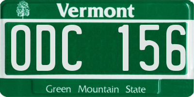 VT license plate ODC156