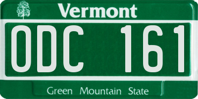 VT license plate ODC161