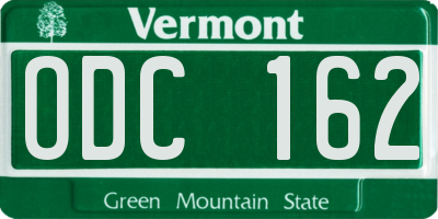 VT license plate ODC162