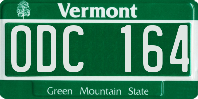 VT license plate ODC164