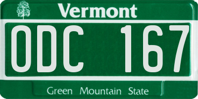 VT license plate ODC167
