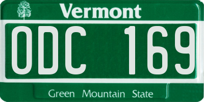 VT license plate ODC169