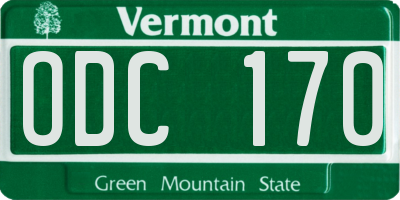 VT license plate ODC170