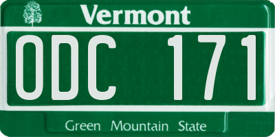 VT license plate ODC171