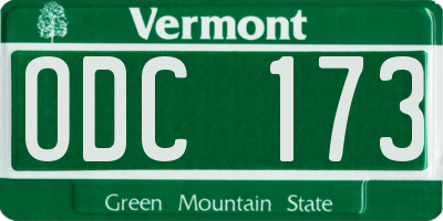 VT license plate ODC173