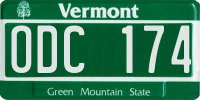 VT license plate ODC174