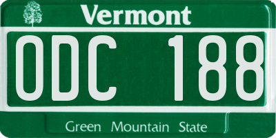 VT license plate ODC188