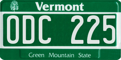 VT license plate ODC225