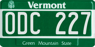 VT license plate ODC227