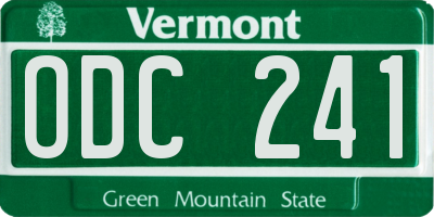 VT license plate ODC241