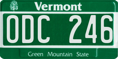 VT license plate ODC246