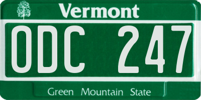VT license plate ODC247