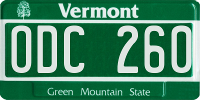 VT license plate ODC260