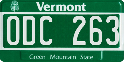 VT license plate ODC263