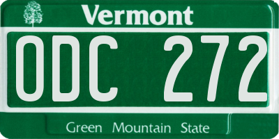 VT license plate ODC272