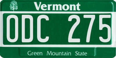 VT license plate ODC275