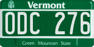 VT license plate ODC276