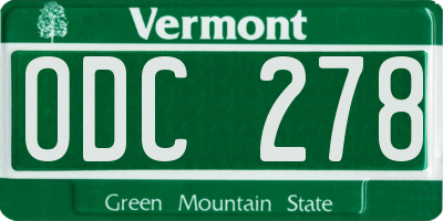 VT license plate ODC278