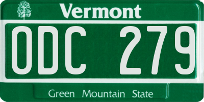 VT license plate ODC279