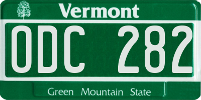 VT license plate ODC282
