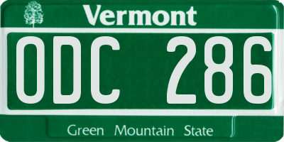 VT license plate ODC286