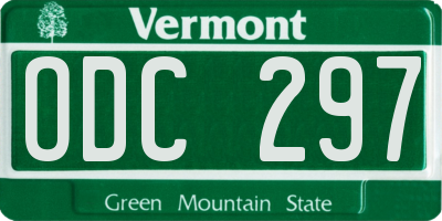 VT license plate ODC297