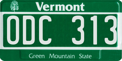 VT license plate ODC313