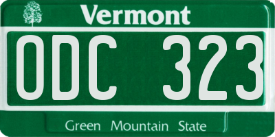 VT license plate ODC323