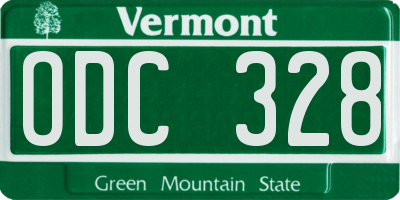VT license plate ODC328