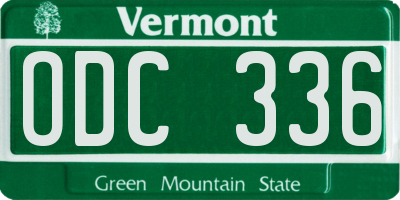 VT license plate ODC336