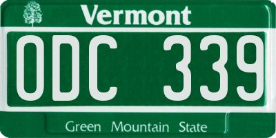 VT license plate ODC339