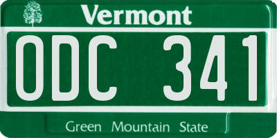 VT license plate ODC341