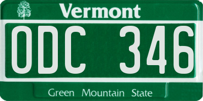 VT license plate ODC346