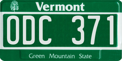 VT license plate ODC371