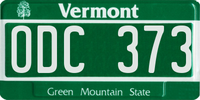 VT license plate ODC373